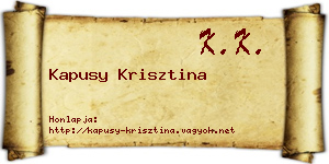 Kapusy Krisztina névjegykártya