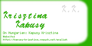 krisztina kapusy business card